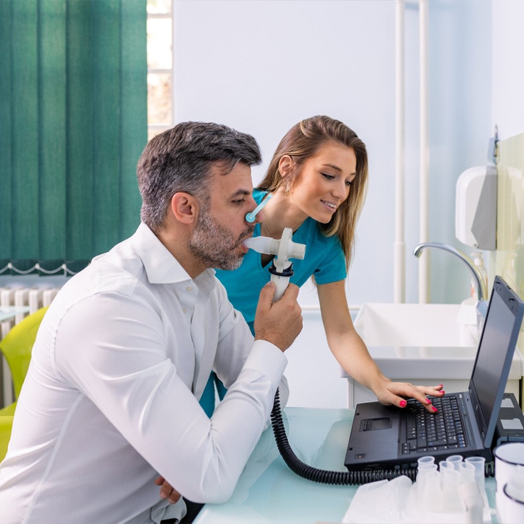 Laboratory technicians working