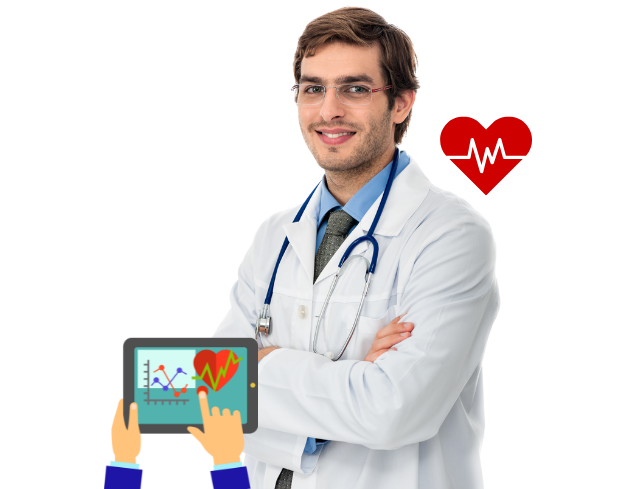 Doctor with molecular testing equipment