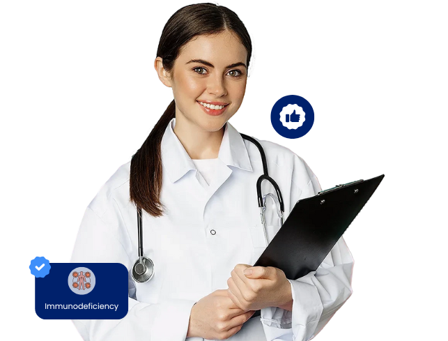 Doctor with molecular testing equipment