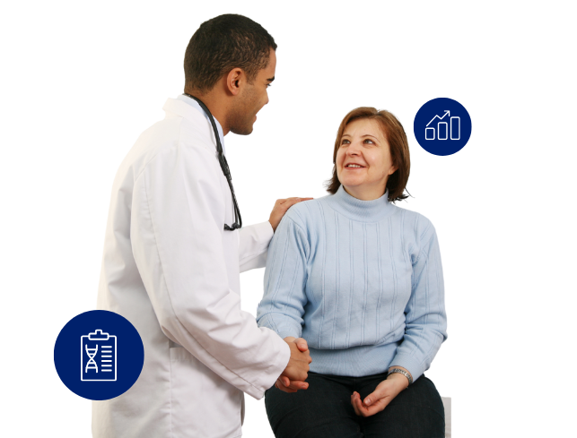 Doctor with molecular testing equipment