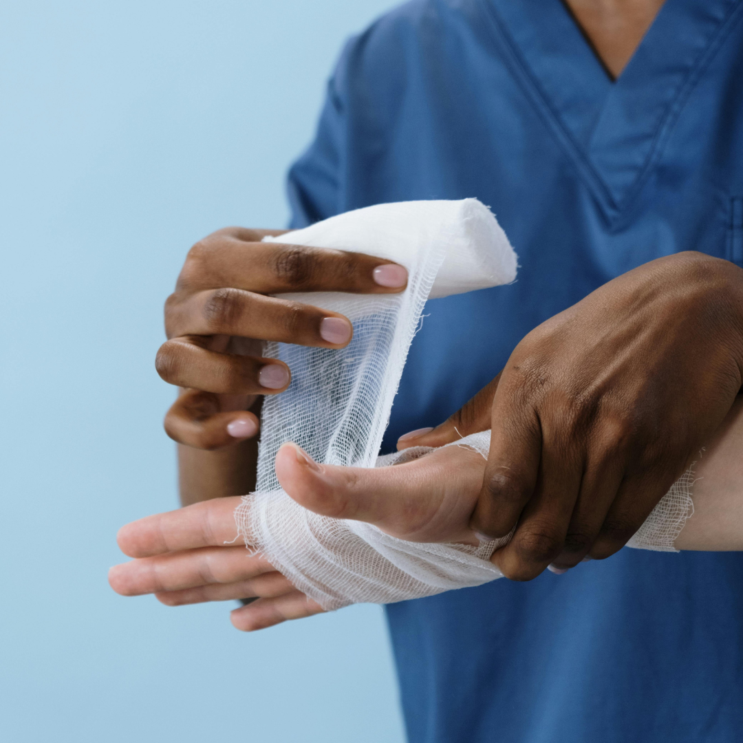 Laboratory technicians working